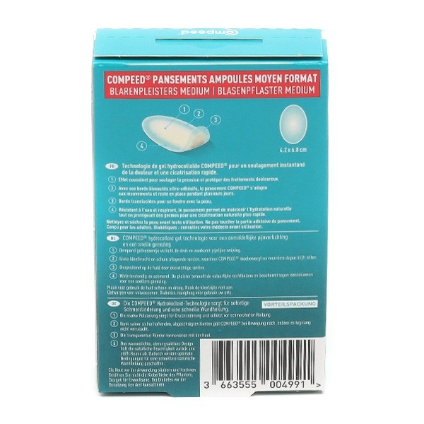 Compeed pansements ampoules moyen format