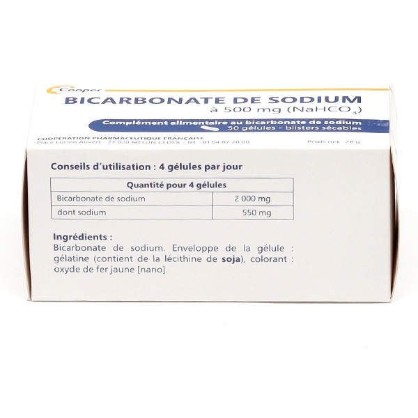 Cooper bicarbonate de sodium 500 mg gélules