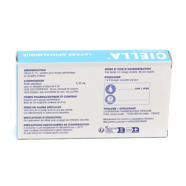 Ciella lavage ophtalmique unidoses