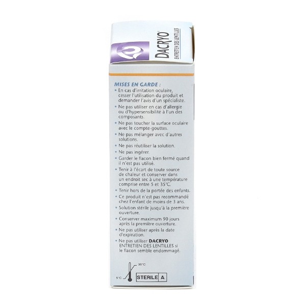 Dacryo Entretien des lentilles de contact