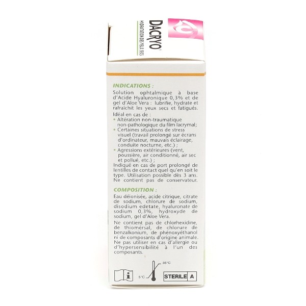 Dacryo Solution ophtalmique Hydratation des yeux secs
