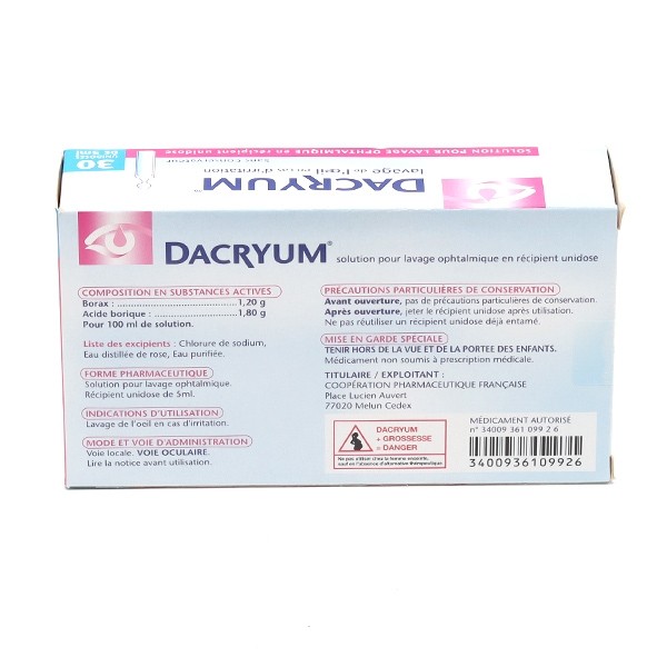 Dacryum solution pour lavage oculaire unidose