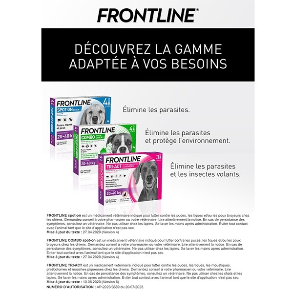 Frontline TRI-ACT spot on pipettes pour chien