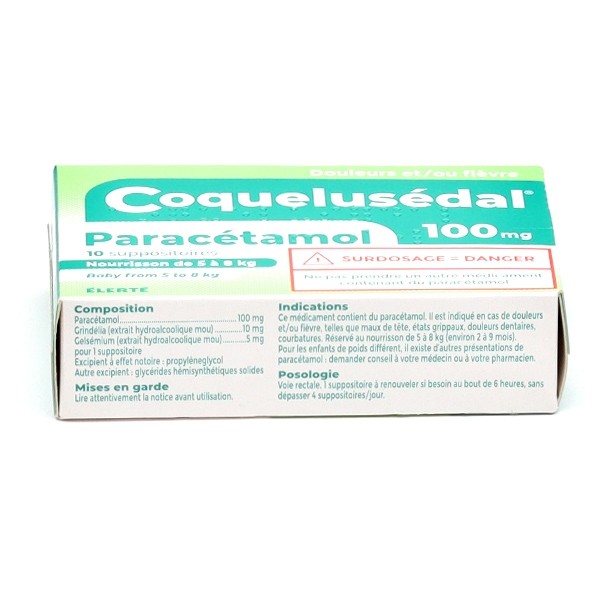 Coquelusedal Paracétamol 100 mg suppositoires