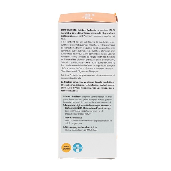 Aboca GrinTuss Pediatric Sirop Toux sèche et grasse