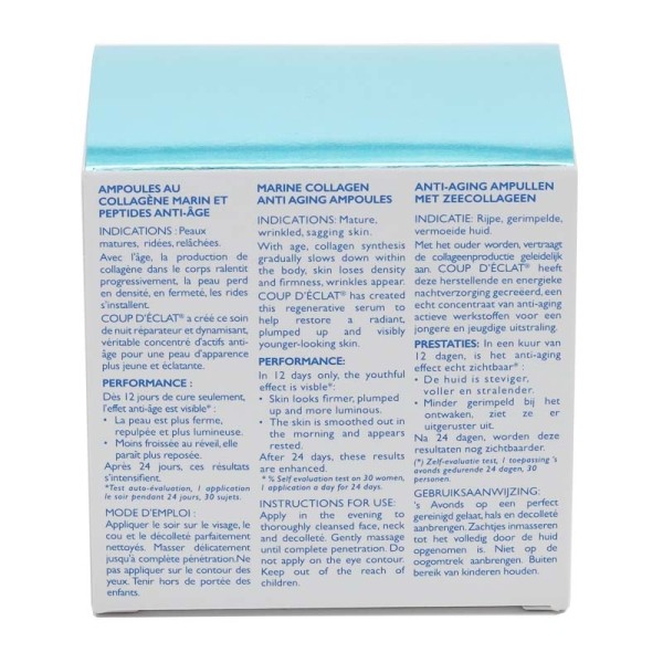 Coup d'éclat Ampoule Collagène marin et peptides anti âge