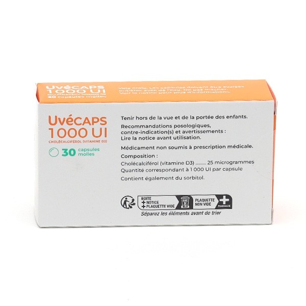 Uvécaps 1000 UI capsules molles