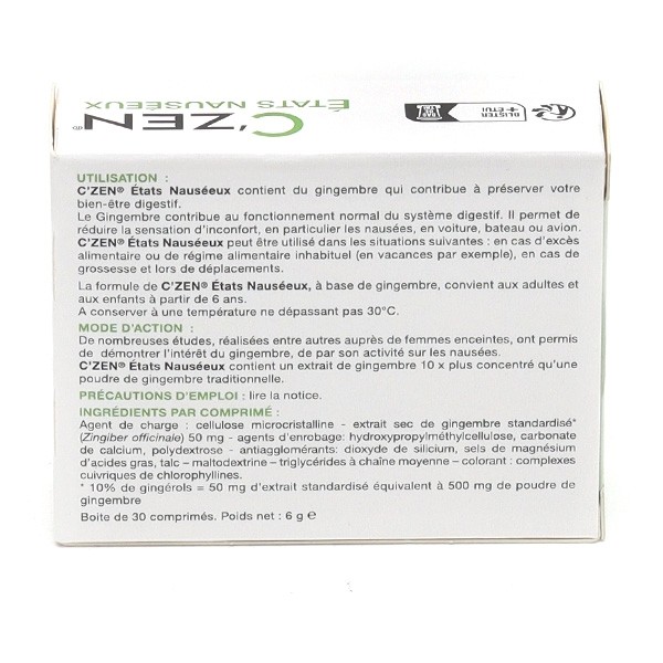 C Zen états nauséeux comprimés