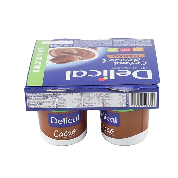 Delical crème dessert HP/HC sans sucres Cacao