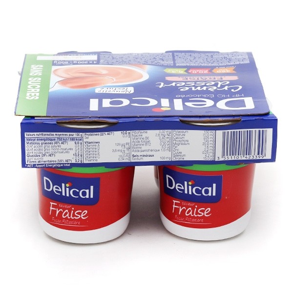 Delical crème dessert HP/HC sans sucres Fraise
