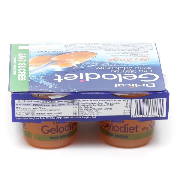 Gelodiet eau gélifiée sans sucres Orange