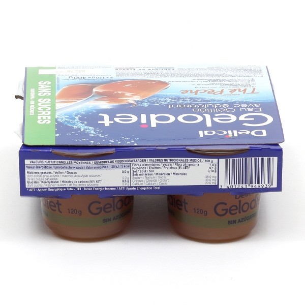 Gelodiet eau gélifiée sans sucres Thé pêche