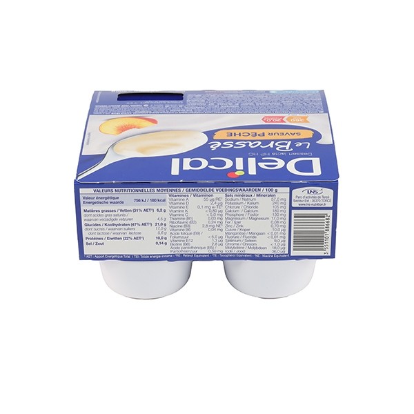 Delical Dessert lacté HP HC Le Brassé saveur pêche