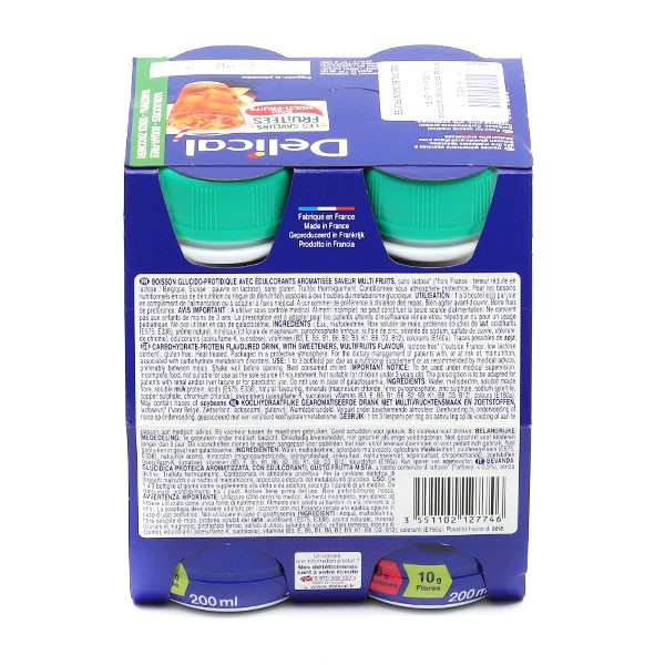 Delical boisson sans sucres multi fruits