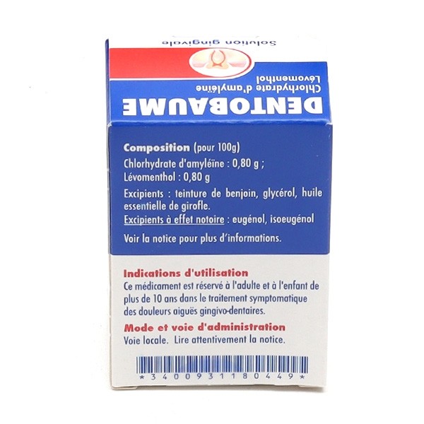 Dentobaume solution gingivale