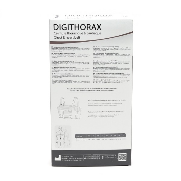 Digithorax ceinture thoracique noire 25 cm