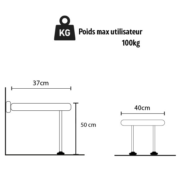 Siège de douche mural