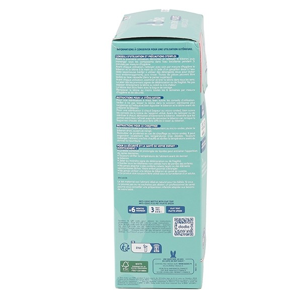 Dodie Biberon Tétine plate débit rapide 330 ml