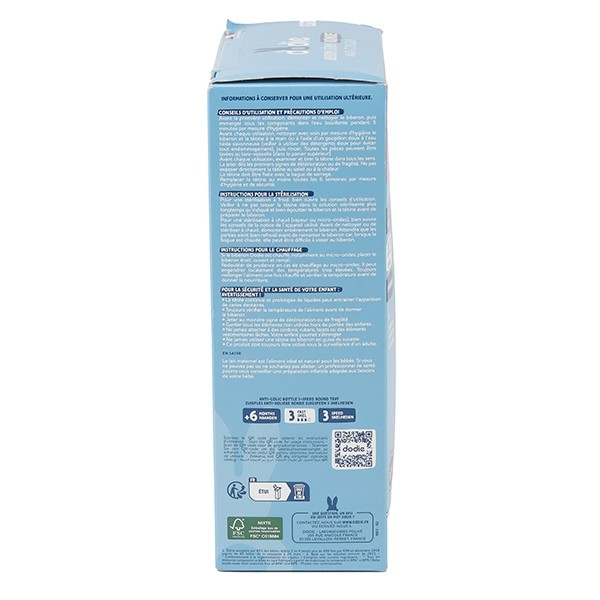 Dodie Biberon Tétine ronde débit rapide 330 ml