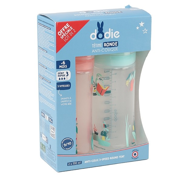 Dodie Biberon Tétine ronde débit rapide 330 ml