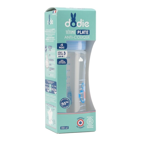 Dodie Biberon Tétine plate débit rapide 330 ml