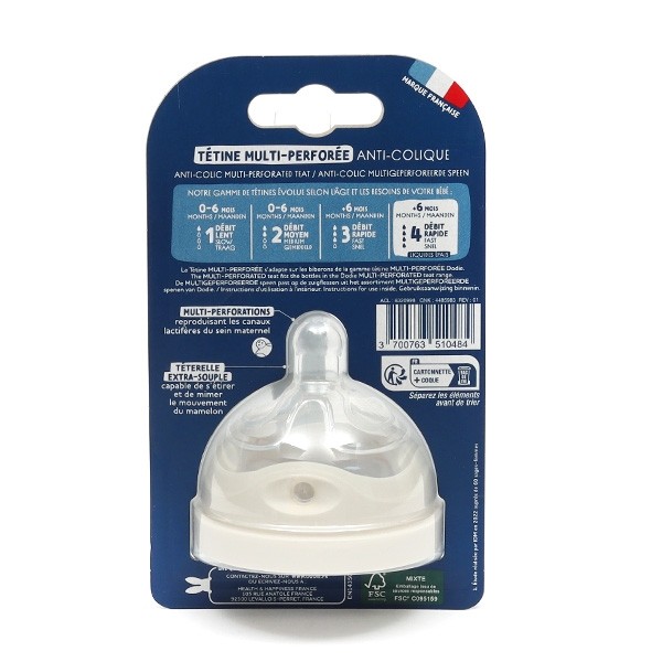 Dodie Tétine multi perforée anti colique