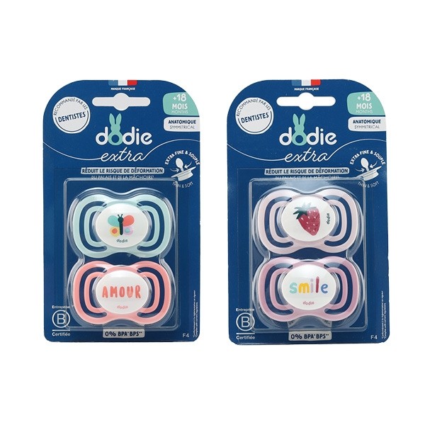 Dodie extra sucette anatomique silicone +18 mois
