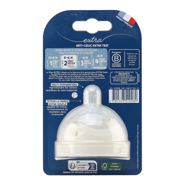 Dodie Tétine multi perforée anti colique