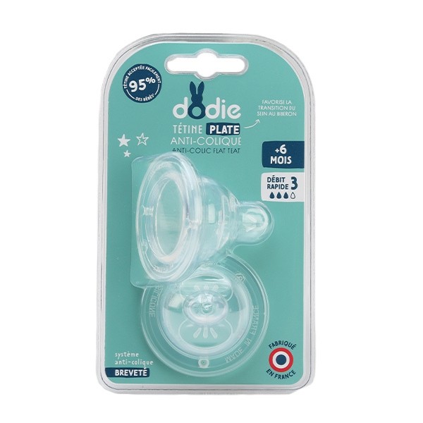 Dodie Tétine plate anti colique col large