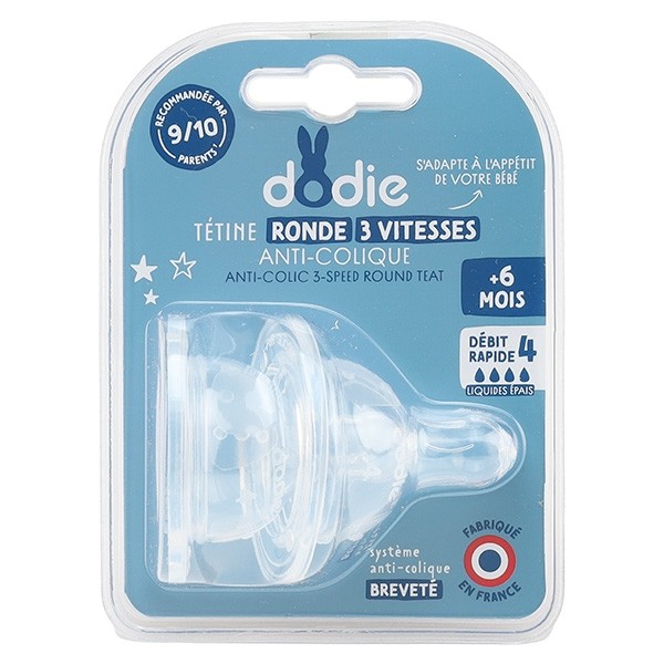 Dodie Tétine ronde anti colique 3 vitesses