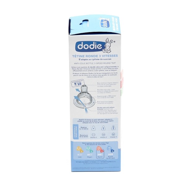 Dodie Biberon Tétine ronde débit rapide 330 ml