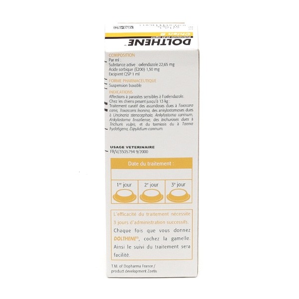 Dolthene Chien suspension buvable vermifuge