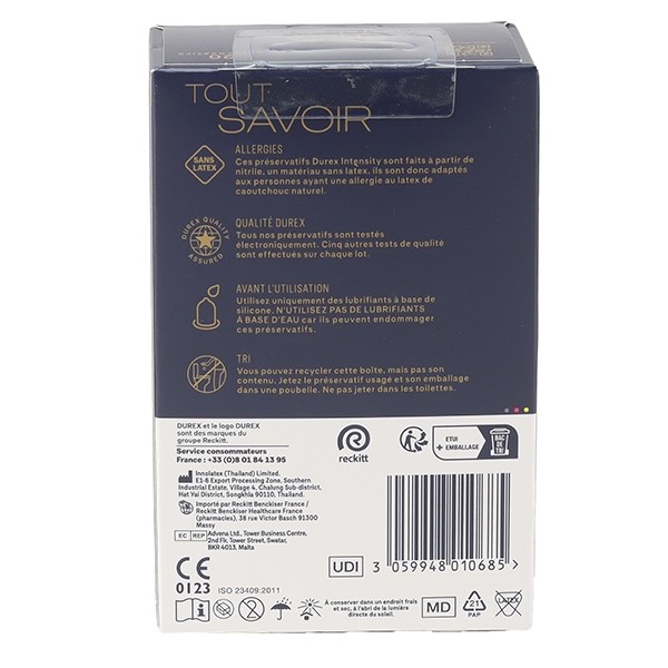 Durex Intensity préservatifs sans latex