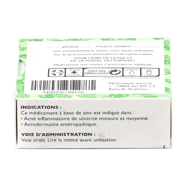 Effizinc 15 mg gélule Acné