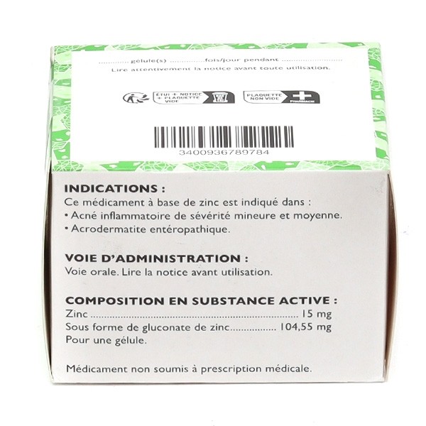 Effizinc 15 mg gélule Acné