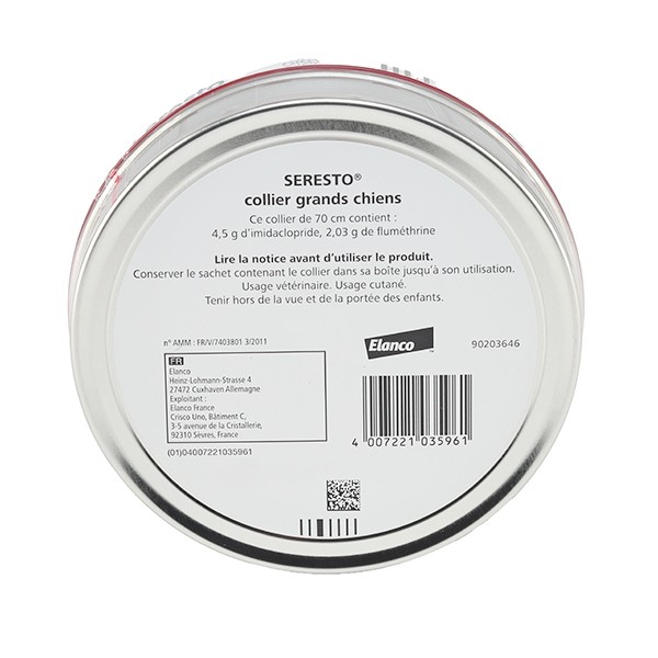 Collier anti puces Seresto grand chien
