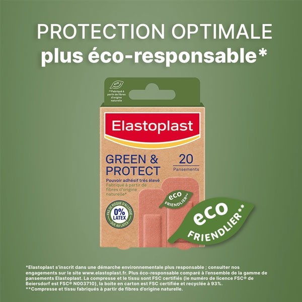 Elastoplast Green & protect pansements prédécoupés