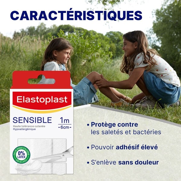 Elastoplast Sensible bandes de pansement à découper 10 cm x 6 cm