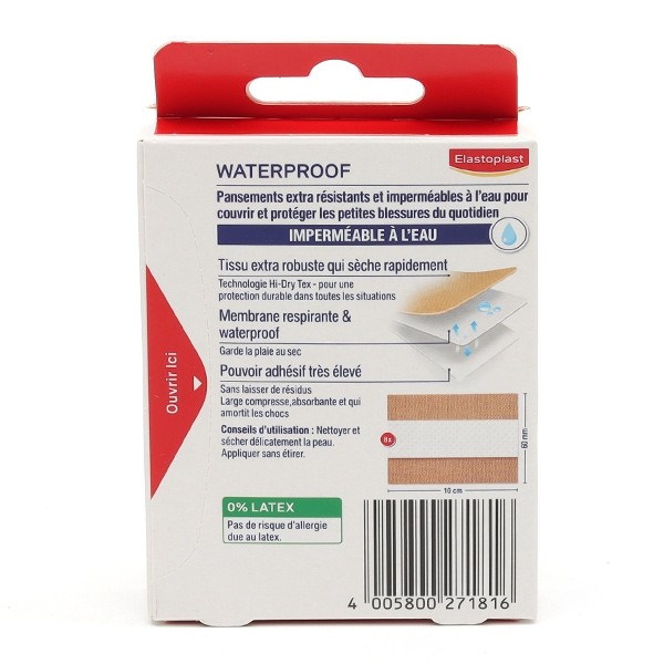 Elastoplast waterproof Extra résistant bandes de 10 x 6 cm