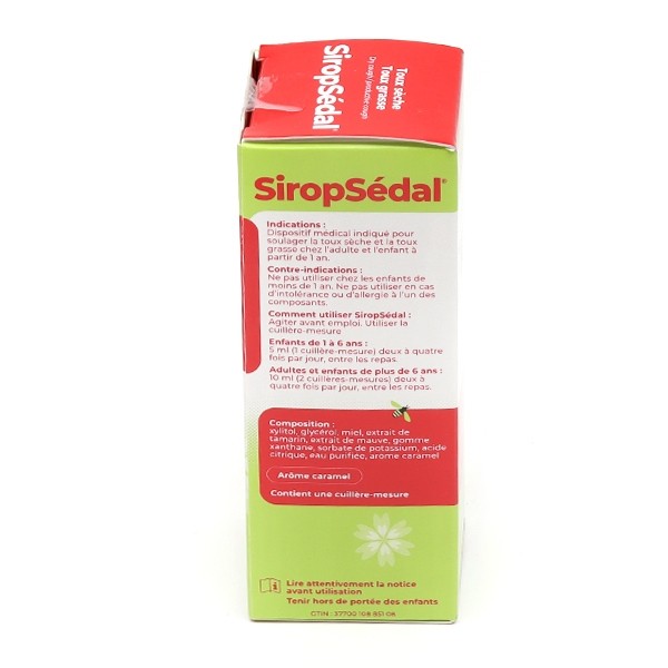 SiropSédal Sirop Toux sèche et Toux grasse
