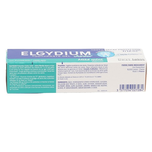 Elgydium Junior dentifrice Menthe Douce 7/12 ans