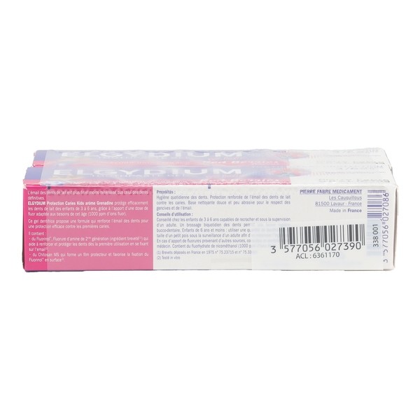 Elgydium Kids dentifrice enfant à la grenadine