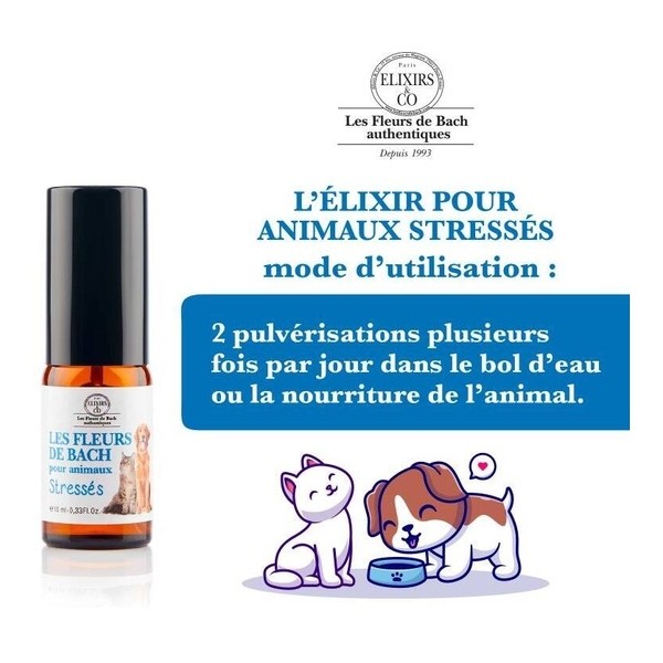 Elixirs and Co Fleurs de Bach Animaux stressés spray bio