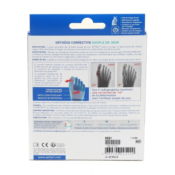 Epitact Epithelium Flex orthèse hallux valgus oignon
