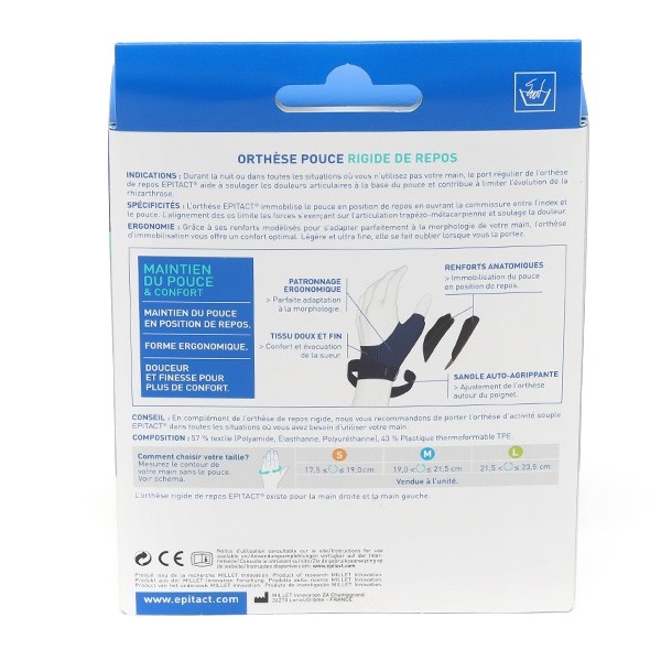 Epitact Orthèse de pouce repos nuit