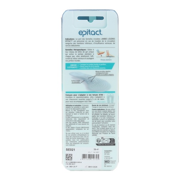 Epitact Semelles invisibles jambes légères