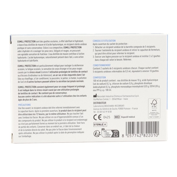 Eumill Protection gouttes oculaires unidose