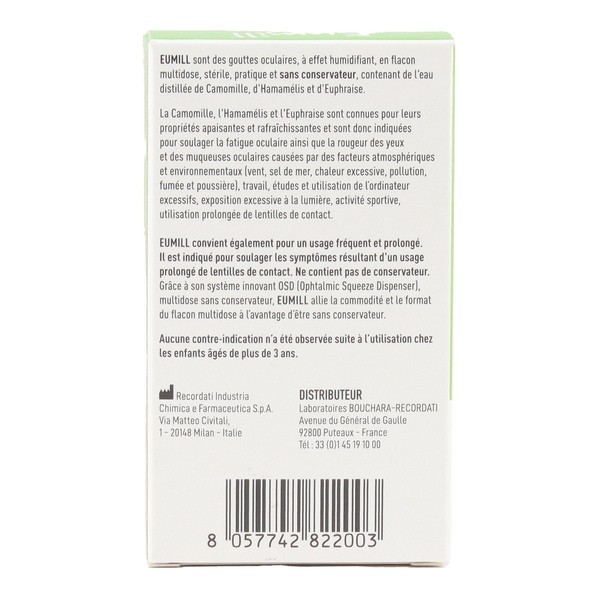 Eumill Yeux rouges et irrités collyre