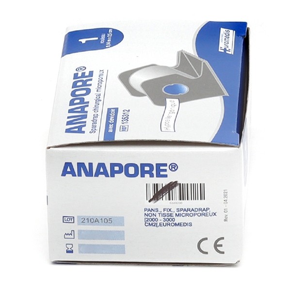 Euromedis Anapore sparadrap chirurgical 2,5 cm x 9,14 m