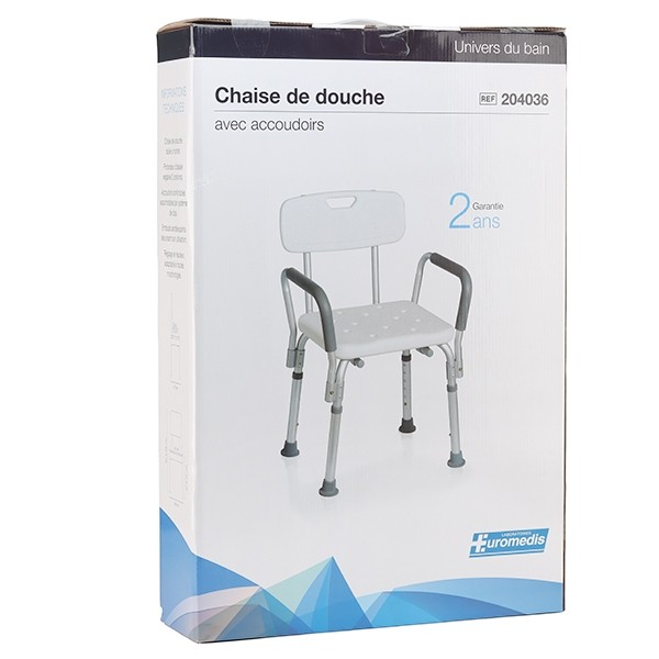 Chaise de douche avec accoudoirs Euromedis